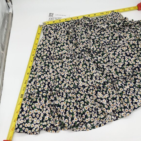 Women's High Waist Ruffle Skirt Flower Daisey Print Size M Alelly - Picture 7 of 9